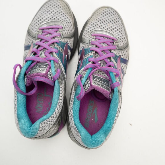 BROOKS Adrenaline GTS 17 silver purple running shoes size 9.5 - Picture 7 of 12